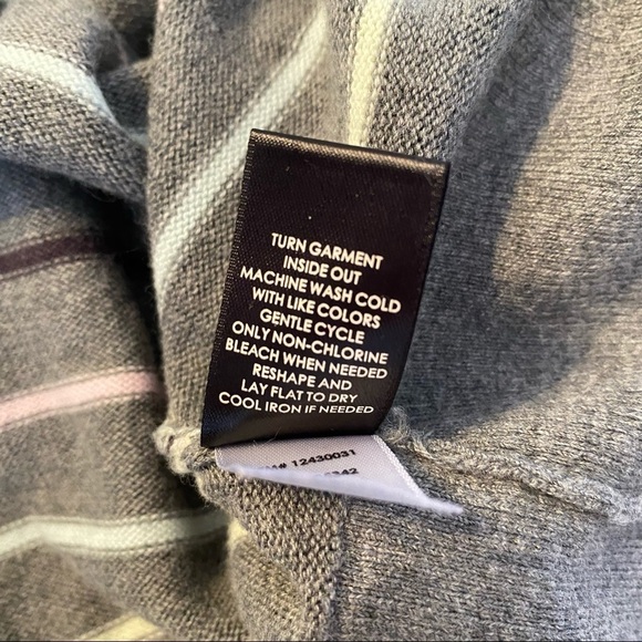 Torrid Pastel Stripe & Gray Button Front Boyfriend Cardigan - 1X - Picture 8 of 14